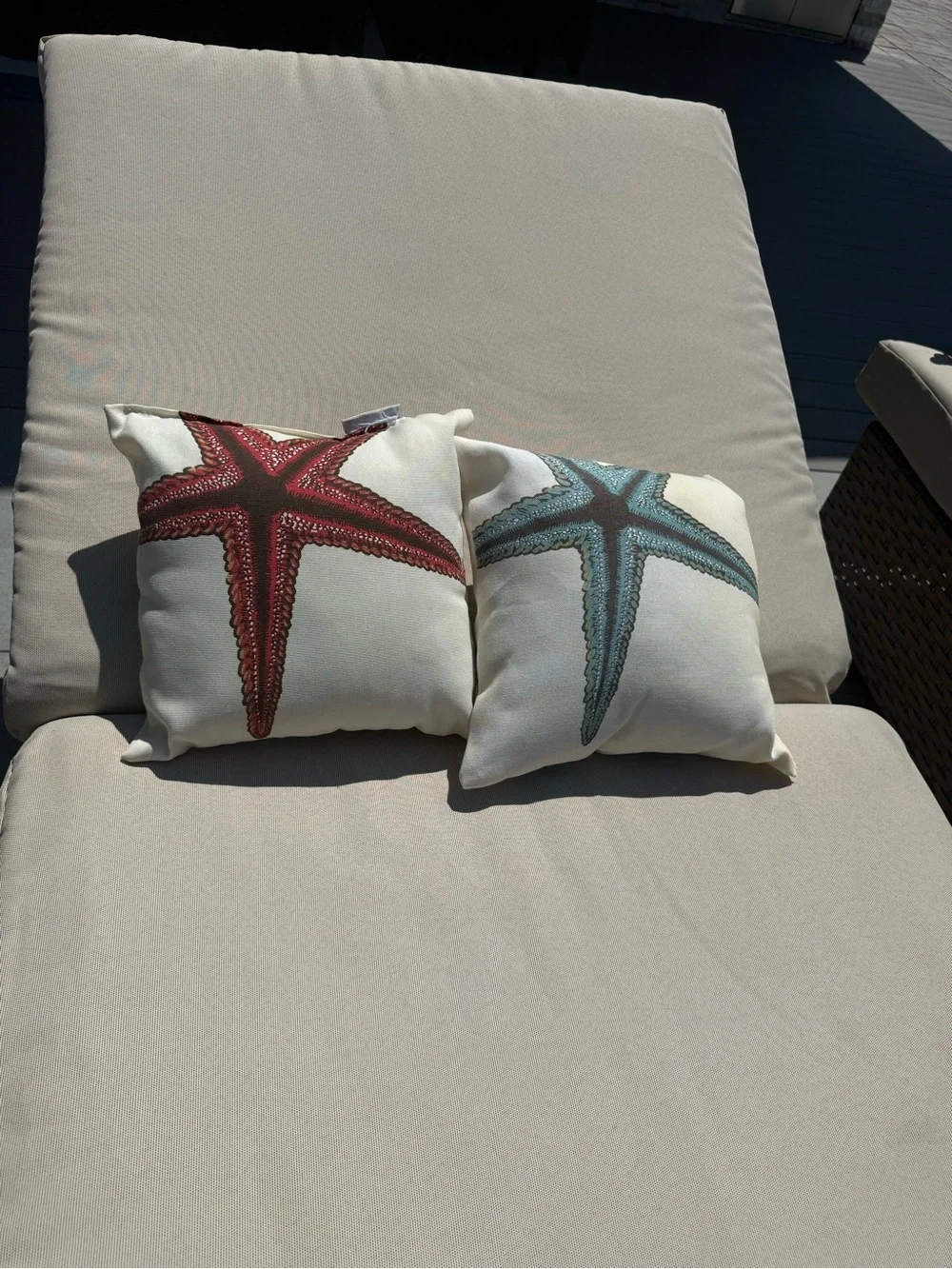 Pottery Barn Starfish Accent Pillow - Red and Blue -
